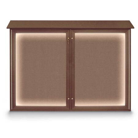 United Visual Products Open Faced Traditional Corkboard, 72x48" UV646A-SATIN-MEDGRY